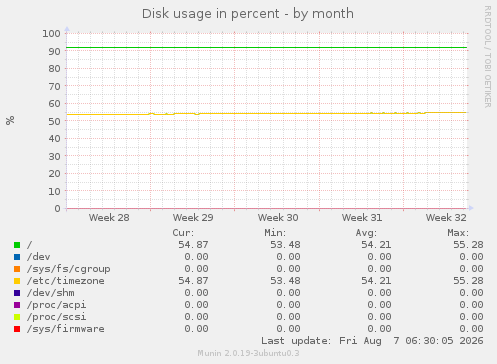 Disk usage in percent